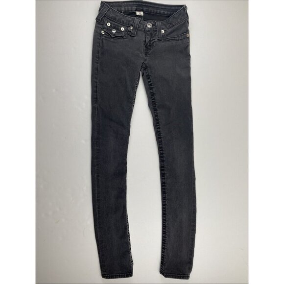 TRUE RELIGION Jeans Skinny Flap Women’s 24 Mid Rise Cotton Blend Stretch - Picture 2 of 12